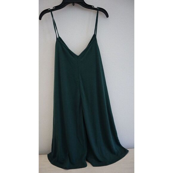 Free People Women's Sz Small Green Ribbed Knit Relaxed Fit Romper - Picture 2 of 6